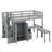 Twin Size Loft Bed With Stairs, Bookshelf, Drawers, Desk And Wardrobe, Space-Saving Multifunctional Furniture For Kids And Teens-770161942