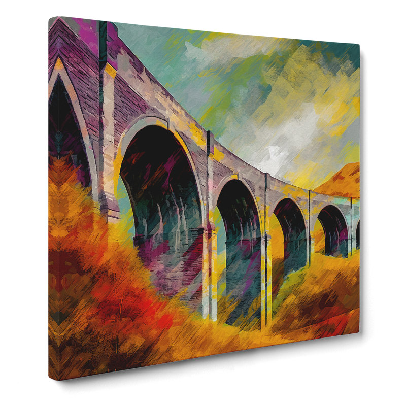 Glenfinnan Viaduct Abstract Art - Wrapped Canvas, 50cm H x 50cm W x 3cm D