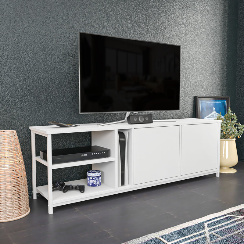 Angelah TV Stand for TVs up to 70", White/White