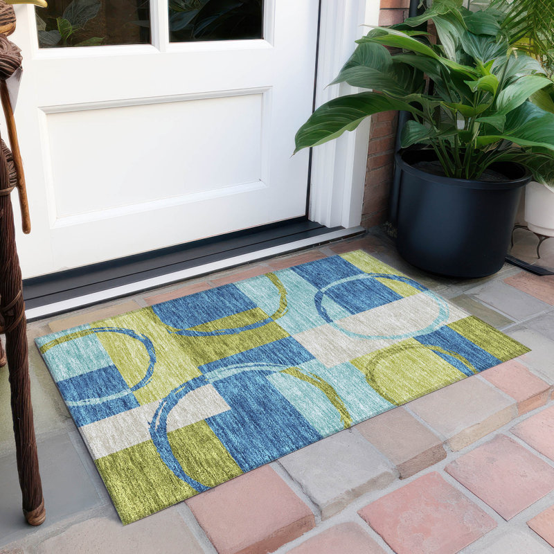 Tapis rectangulaire Aleh avec envers antidérapant, Rectangle 1 pi 8 po x 2 pi 6 po