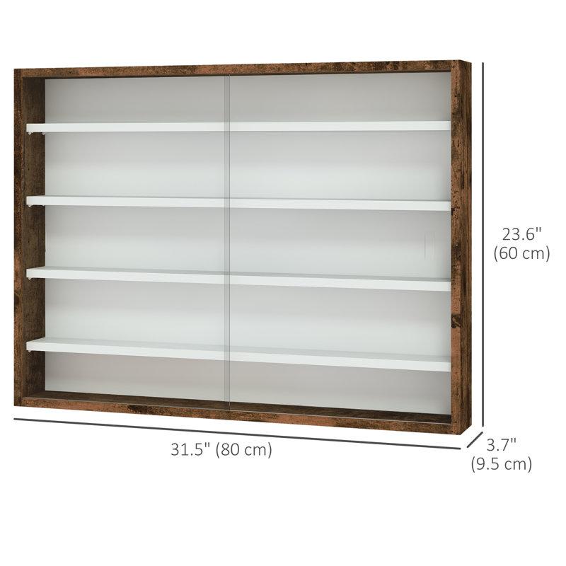 Vitrine à tablettes murales de 5 étages