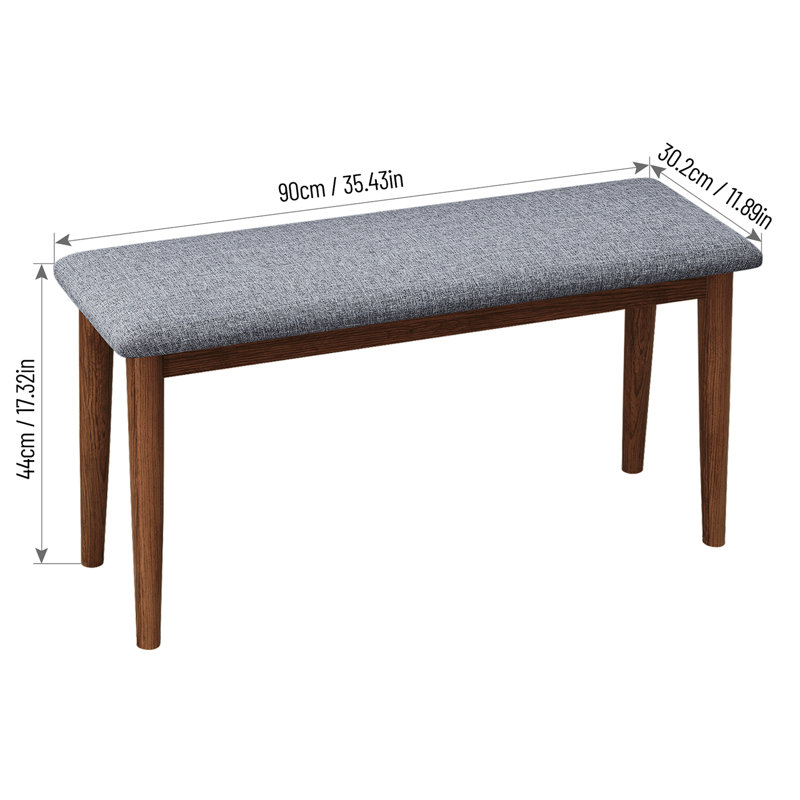 Banc rembourré en tissu Eljin