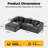 108" Cloud Modular Sectional Sofa With Chaise, Deep Seat Corduroy Boneless Couches With 4 Storage Pockets & Tray, Left Hand Facing Chaise, Grey-1358529567-1355192456