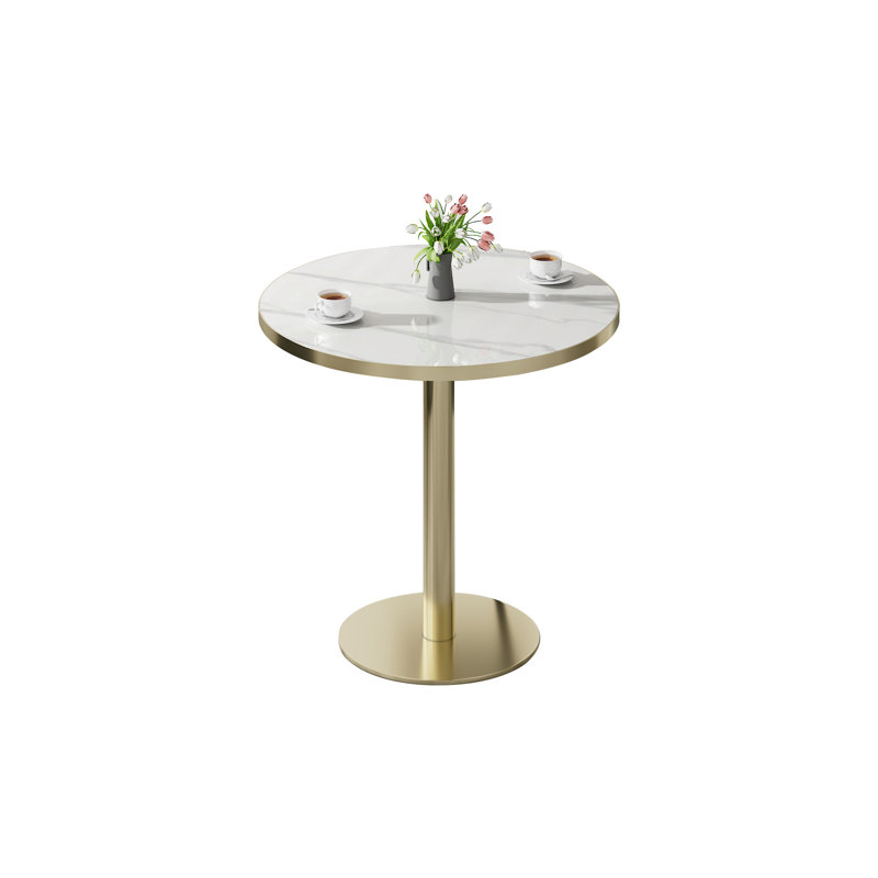Table bistro 31,5 pouces avec plateau en faux marbre seulement la table, sans chaises.