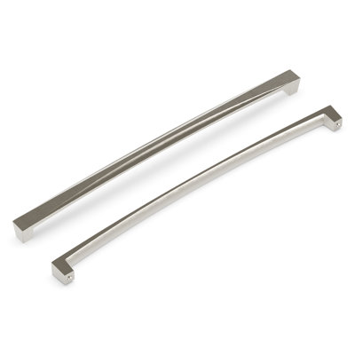 Crest Collection Handle Pull - 12" Center to Center Cabinet Pull Satin Nickel - Mid-century Modern Hardware for Drawers & Cabinets   