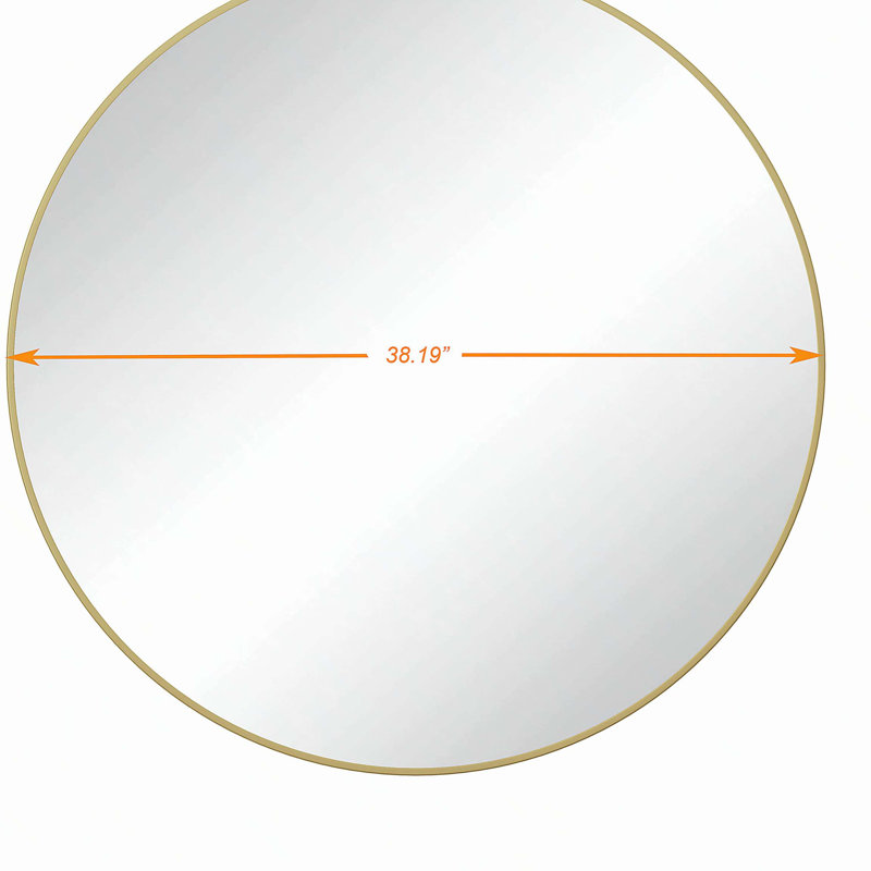 Miroir mural miroir de coiffeuse circulaire en métal doré 39 po, 38,19 po x 38,19 po, Doré