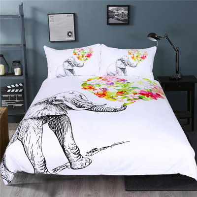 Ensemble de housse de couette Boho Indian Elephant