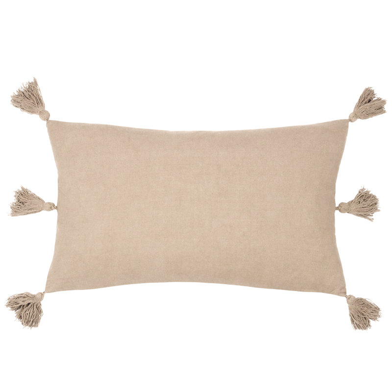 Folis Geometric Rectangular Lumbar Cushion, Stone