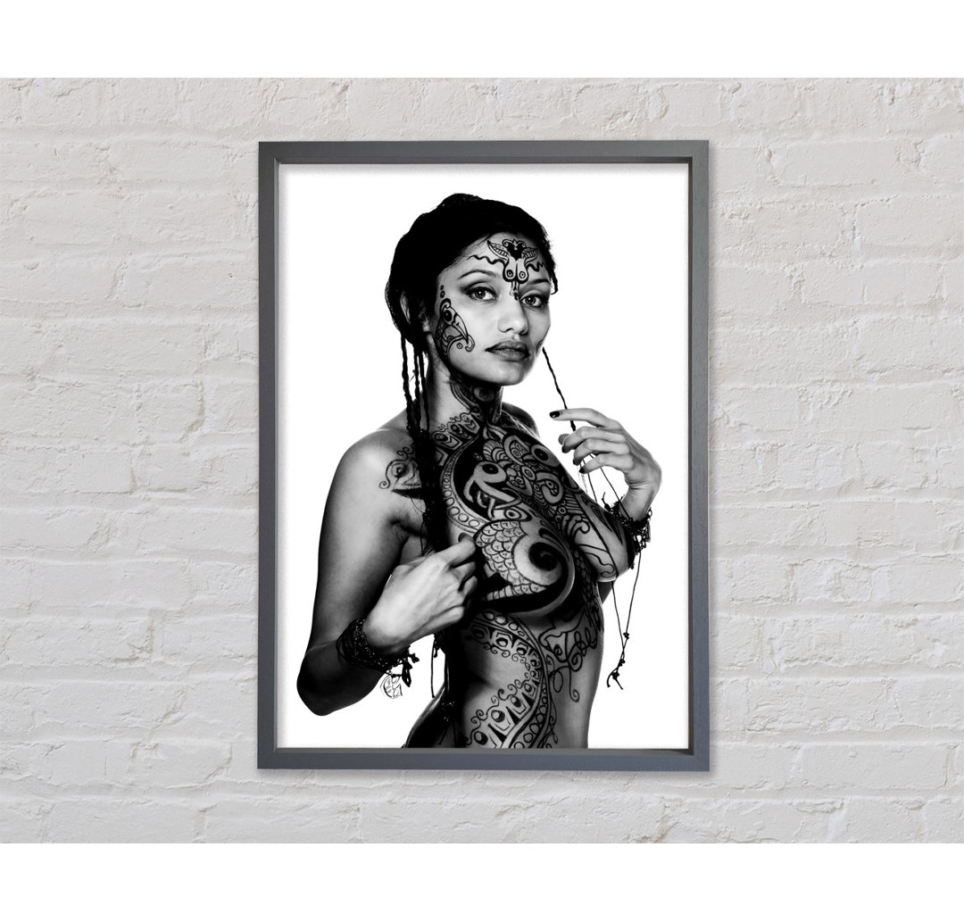 Tribal Tattooed Female - Single Picture Frame Kunstdrucke auf Leinwand