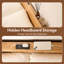 Lit japonais Queen, cadre de lit plateforme en bois d'hévéa massif avec sommier flottant discret, étagère de rangement et station de recharge intégrées, montage sans outil, style scandinave-japonais, chêne naturel-937911249-937911250-937911084