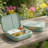 Mint Green BPA-Free Reusable Lunch Box, 3-4 Compartments, Leak-Proof, 44 Fl Oz, Improved Locking Tray, Microwave And Dishwasher Safe-861005833