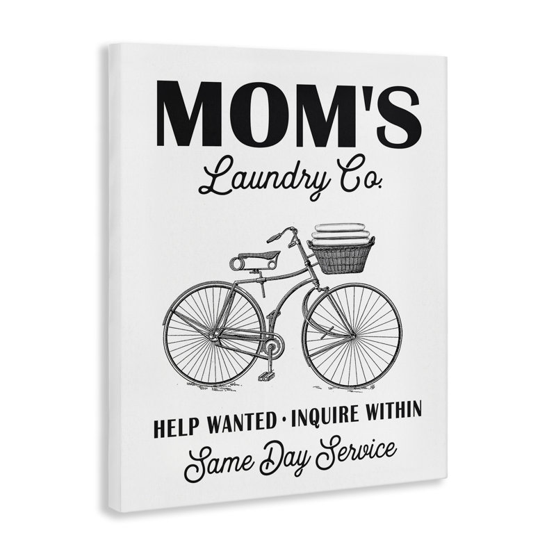 «Mom's Laundry Co», art mural sur toile par lettré et doublé, H 20 po x l 16 po