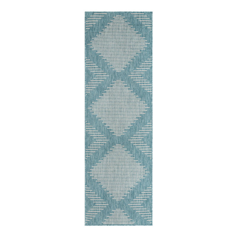 Striped Indoor / Outdoor Rug, Runner 2' x 8'