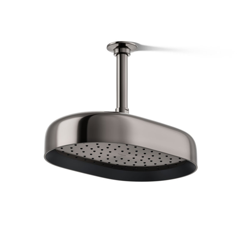 Statement 2.5 GPM Round 12 in. Rainhead with Katalyst Air-Induction Technology, Vibrant Titanium, 2.5 GPM, Round