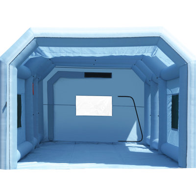 Portable Inflatable Paint Booth For Various Vehicle Classes 26.2 X 14.8 9.8 Ft With 950W+750W Blowers And - Blocking Air Filtration Models Efficient Transparent Elements