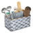 Galvanized Metal Kitchen Utensil Holder Caddy With 2 Compartments, Copper Tone Edges And Rustic Wood Handle