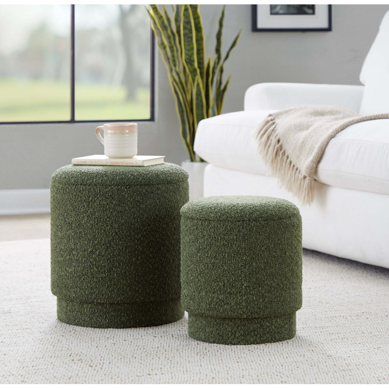 Ensemble de repose-pieds en tissu vert foncé, Vert