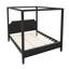 Lit plateforme à baldaquin en bois avec tête de lit et pieds de support-1268388771-1268388797