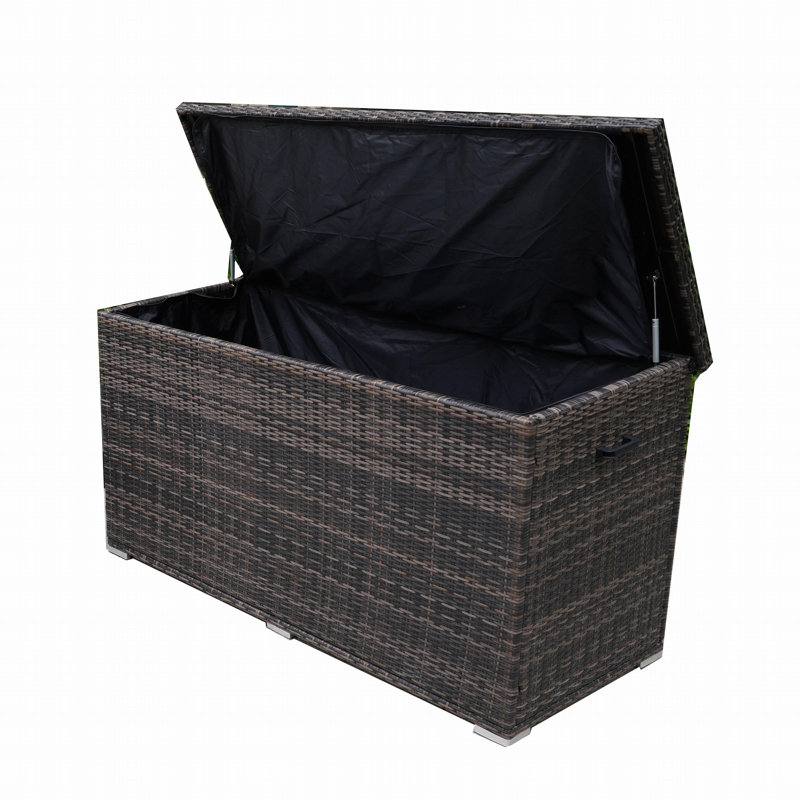 Direct Wicker 265 Gallons Water Resistant Deck Box, 37.4" H x 66.93" W x 30.31" D, Dark Brown