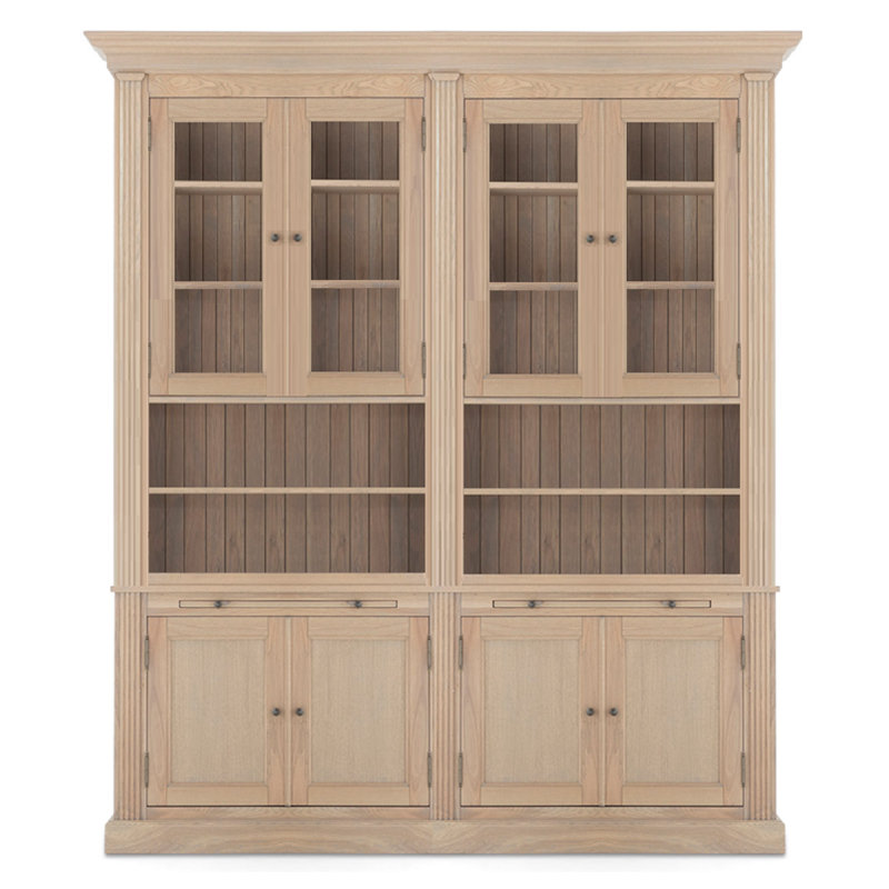 Aybar 240 cm H x 200 cm W Library Bookcase, 240cm H x 200cm W x 80cm D