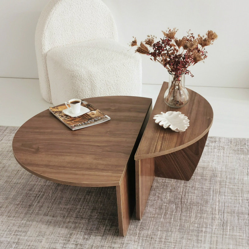 Heidi-Grace Coffee Table, 40" H x 75" L x 75" D, Walnut