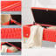 Banc de réception rouge en similicuir 53,7 po avec rangement caché-199188347-199188341