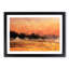 Boat Under an Orange Sunset in Abstract - Framed Print-55679496-55679497