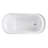Kingston Brass Aqua Eden 59-Inch Acrylic Oval Double Ended Freestanding Tub with Drain and Integrated Seat