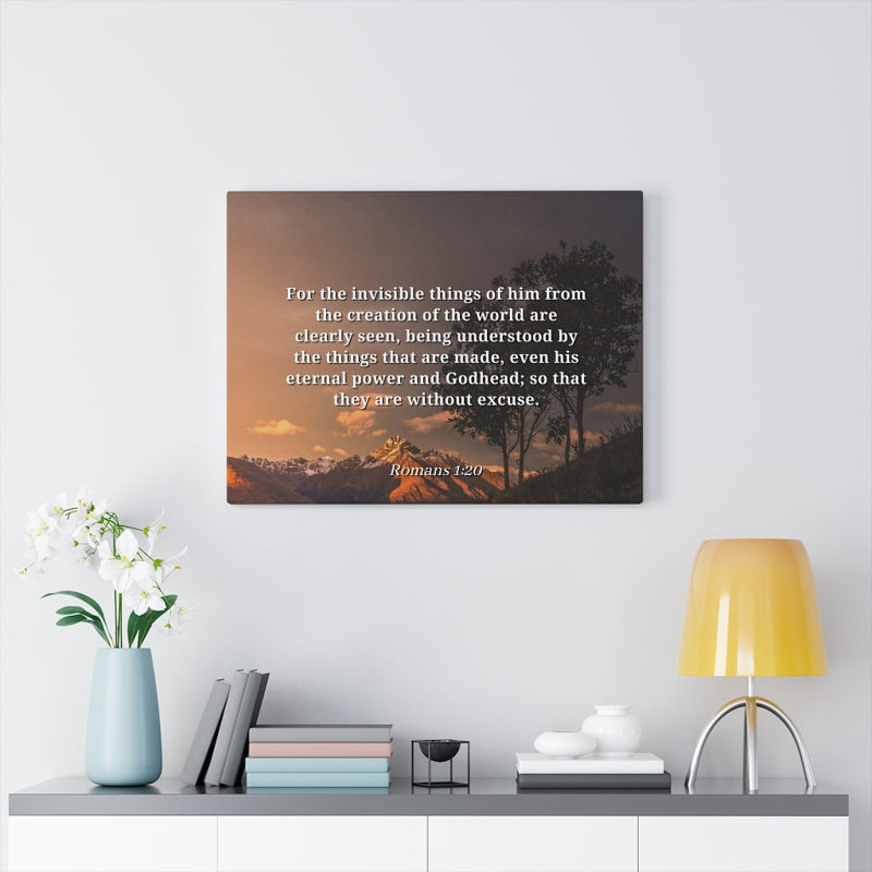 "La création du monde" Romains, art mural chrétien, reproduction de verset de la Bible, L 12 po x H 16 po