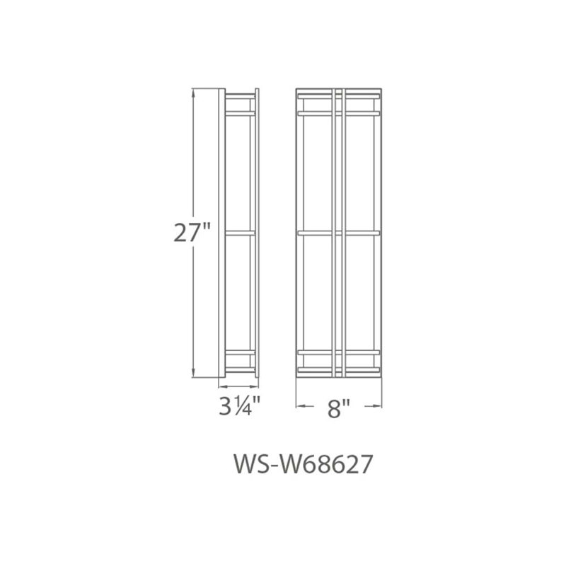27" Stainless Steel and White Dimmable LED Wall Sconce