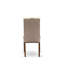 Ensemble de coin repas 3 pièces pour petits espaces comprenant une table de salle à manger ronde avec piédestal et 2 chaises de salle à manger Parson en tissu kaki foncé, acajou-1581702407-1581702410-1581702404