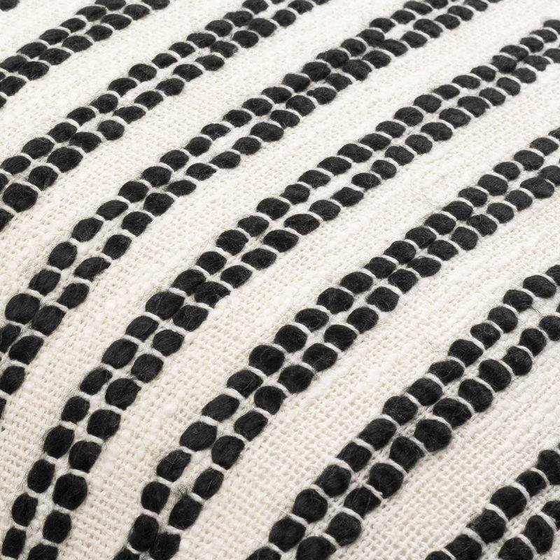 Coussin Amora, Blanc / noir, 13 po x 20 po, Polyester