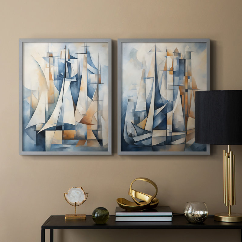 Série NAUTICAL CDxxiv - reproduction encadrée de qualité supérieure - prête à être accrochée - aucun clou requis - aucun clou requis