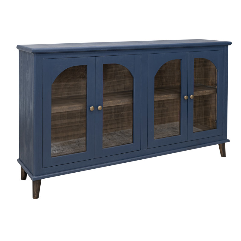 70.75" Wide Solid Wood Sideboard, Indigo Blue