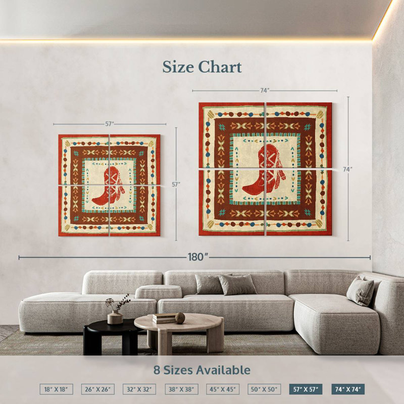 Lelar Southwest At Heart Tile II, H 74 po x l 74 po
