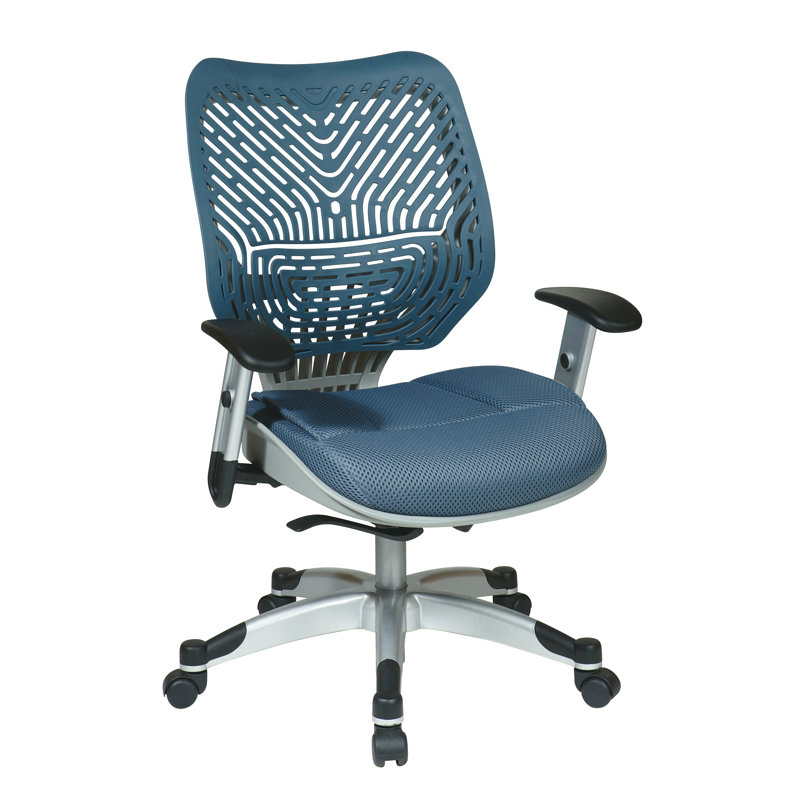 SPACE Mesh Task Chair, Fog, Blue Mist