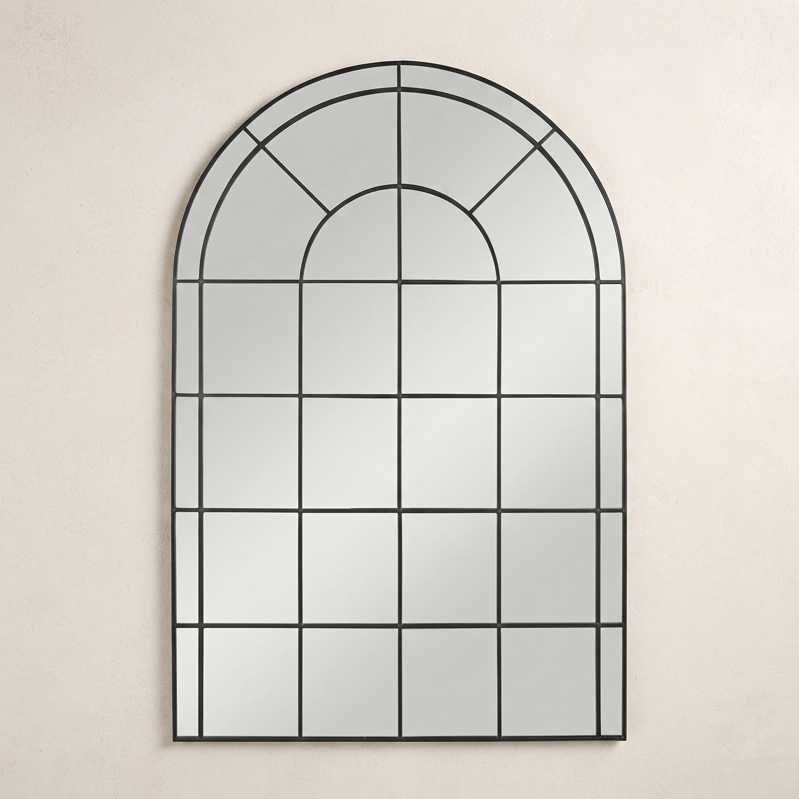 Etienne Metal Wall Mirror, Satin Black