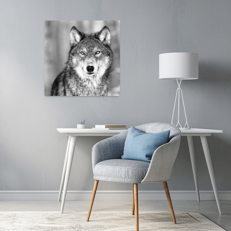 Art contemporain loup, H 24 po x l 24 po