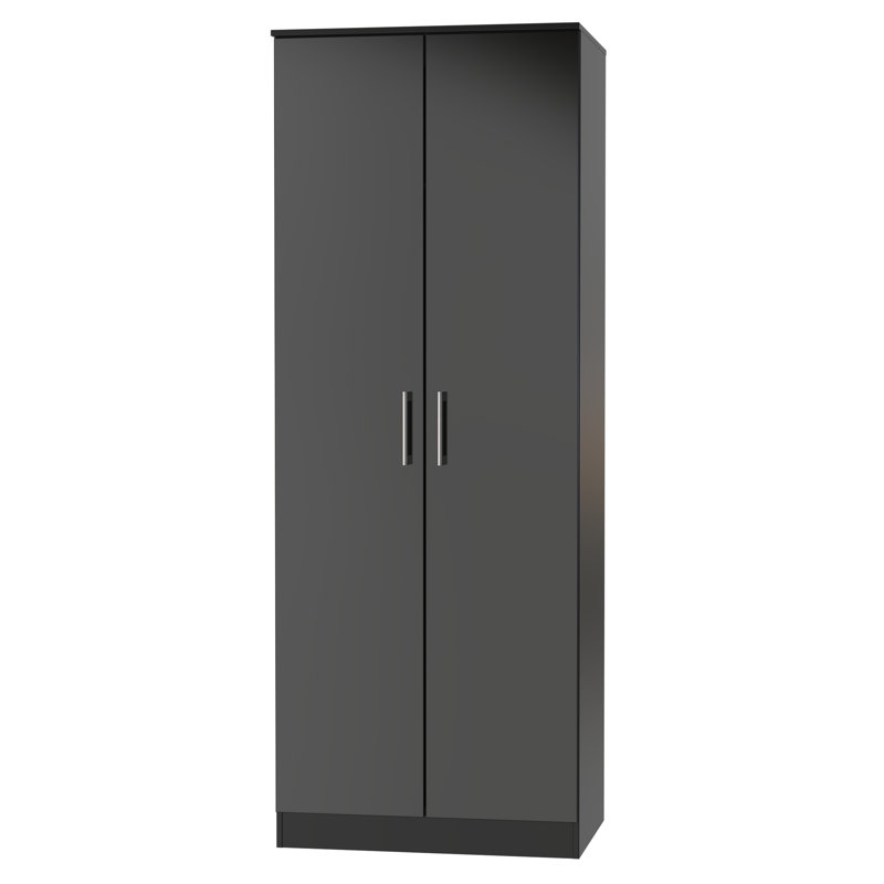 Beraud 2 Door Wardrobe, Black Matt