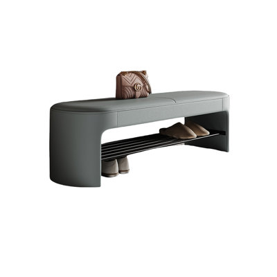 Maikali Leather Match Upholstered Storage Bench