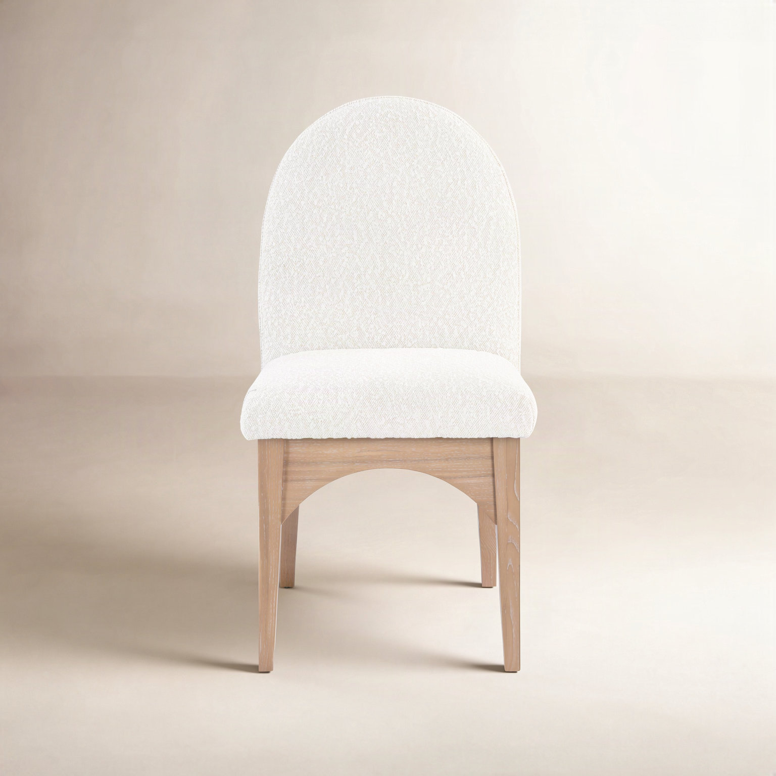 Waldorf Dining Chair, Cream Boucle, Natural