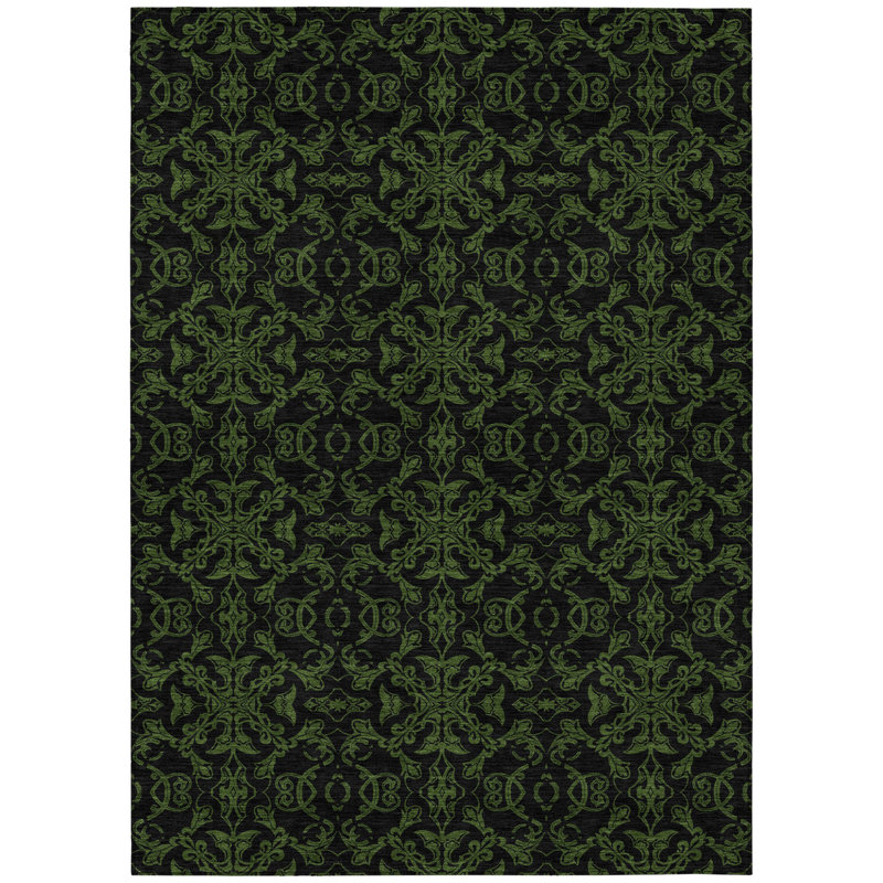 Tapis intérieur / extérieur vert olive et vert 9 pi x 12 pi HomeRoots