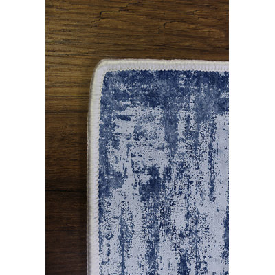 100% Polyester Area Rug, 4.6 x 7.2 Feet | Antibacterial, Eco-Friendly, Non-Slip PVC Dot Underside | Digital Printing, 650 g/m², Machine Washable | Soft Blue Carpet for Living Room, Bedroom, and Office Decor