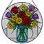 Vitrail d'arrangement floral H 7,8 po-1333584306