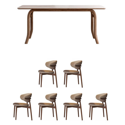 Modern simple rectangular dining table set
