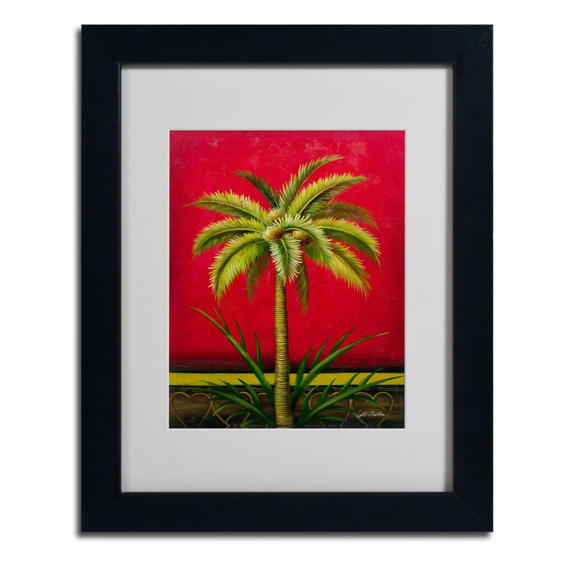 « tropical palm i », impression sur toile encadrée, H 14 po x l 11 po x P 0,5 po, Noir