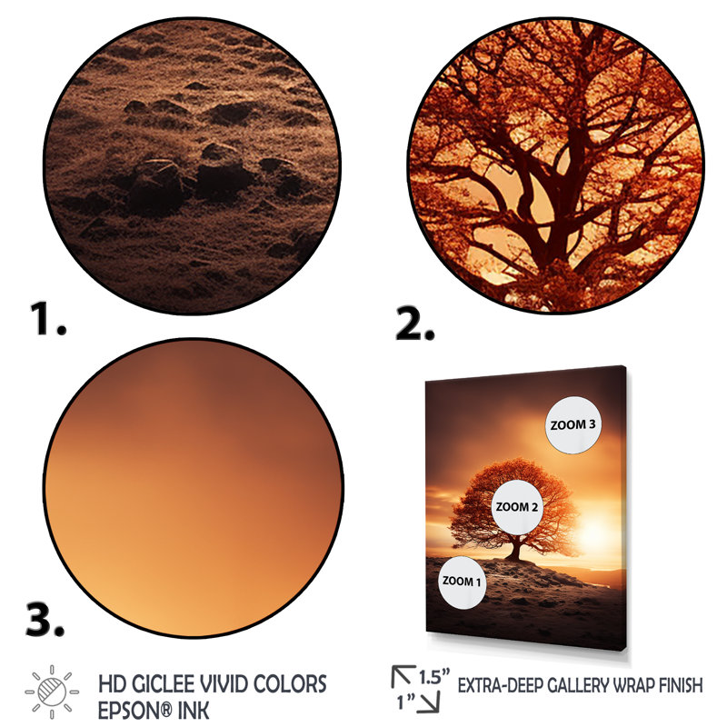 " Brown Tree Dusks Embrace I ", 40" H x 30" W x 1.5" D, Gold Floater Framed