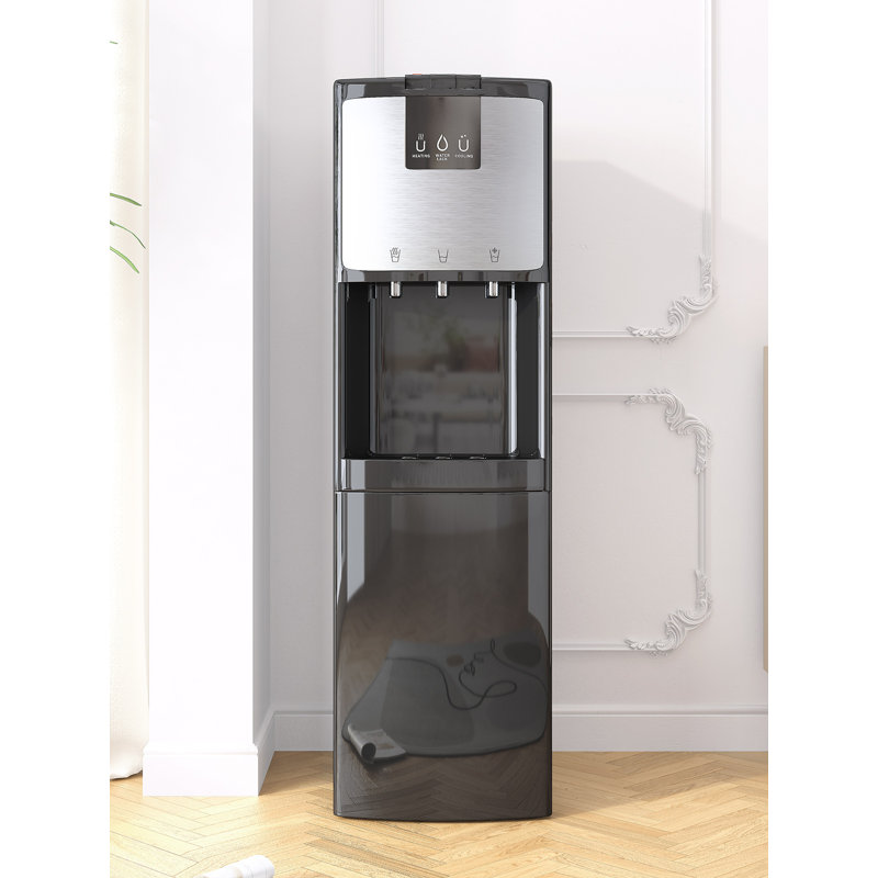 Stainless Steel Bottom Loading Water Dispenser-Instant Cooling,Three Temperature Control,Anti-Scald Shield & Apartment-Friendly(Black)