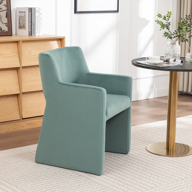 Chaise rembourrée en velours Hambrook, Vert