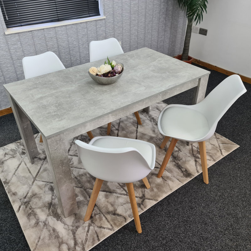 Onecre 4 - Person Dining Set, 75cm H x 117cm W x 77cm D, White